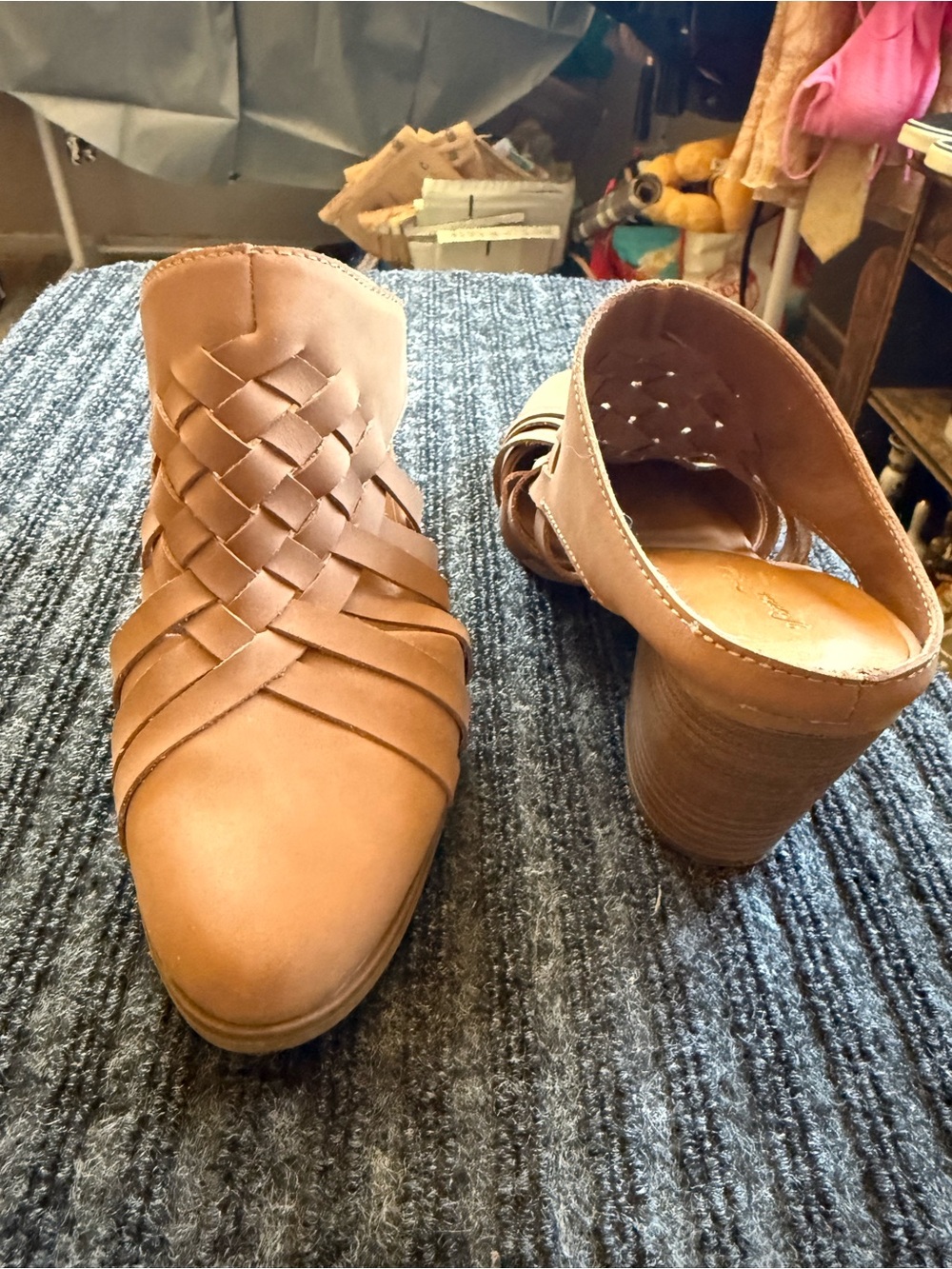 Universal Thread. Braided Strap Tan Women’s Heeled Mules